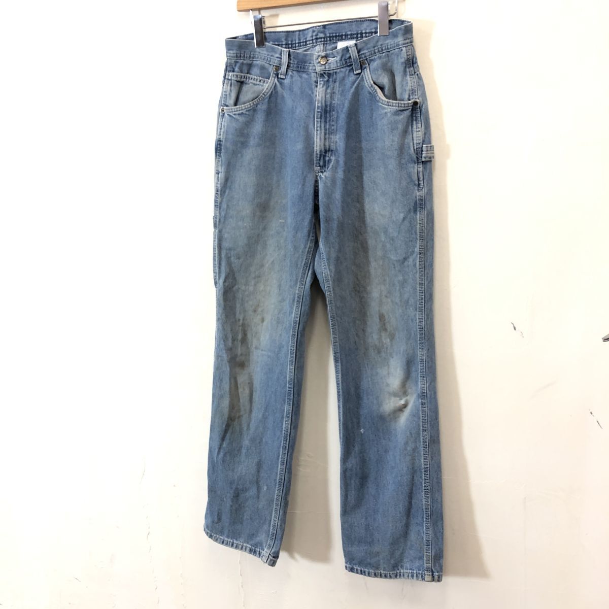 A1055-F◆ work jeans for KEY デニム ジーンズ ペインターパンツ ボトムス ◆ size32×34 コットン100 インディゴ 古着 メンズ_画像5