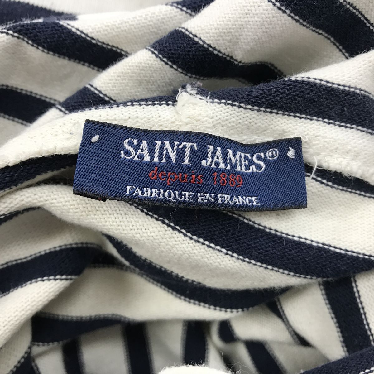 A1091-D* superior article * France made * SAINT JAMES St. James long sleeve T shirt f-ti- cut and sewn bus k shirt *sizeM navy border 