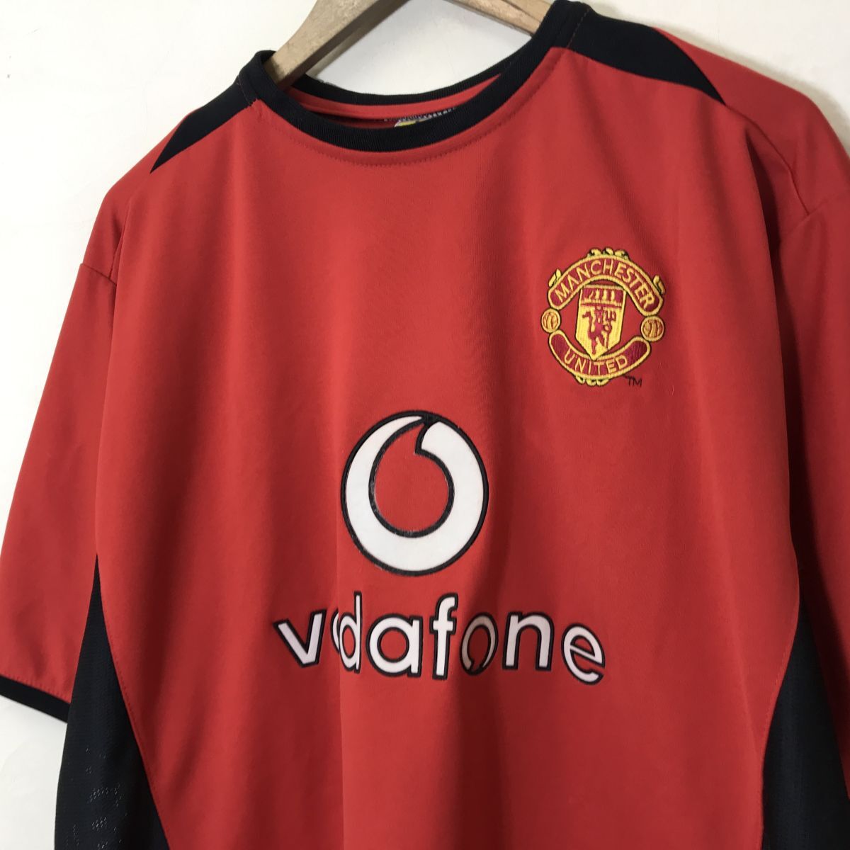 A994-N◆old◆ Manchester United マンチェスターユナイテッド ゲームシャツ ユニフォーム ロゴ サッカー◆ レッド系 赤 ポリエステルの画像5