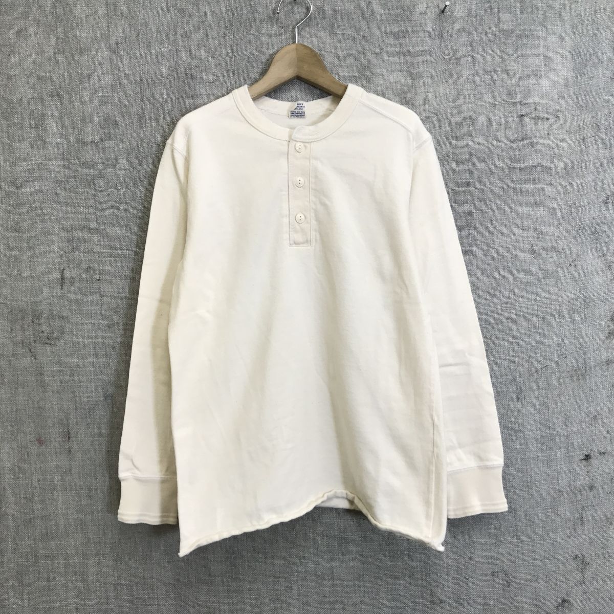 A1721-N◆ Pherrow's フェローズ 長袖Tシャツ カットソー ヘンリーネック トップス メンズ アメカジ◆sizeS ホワイト系 コットン100_画像2