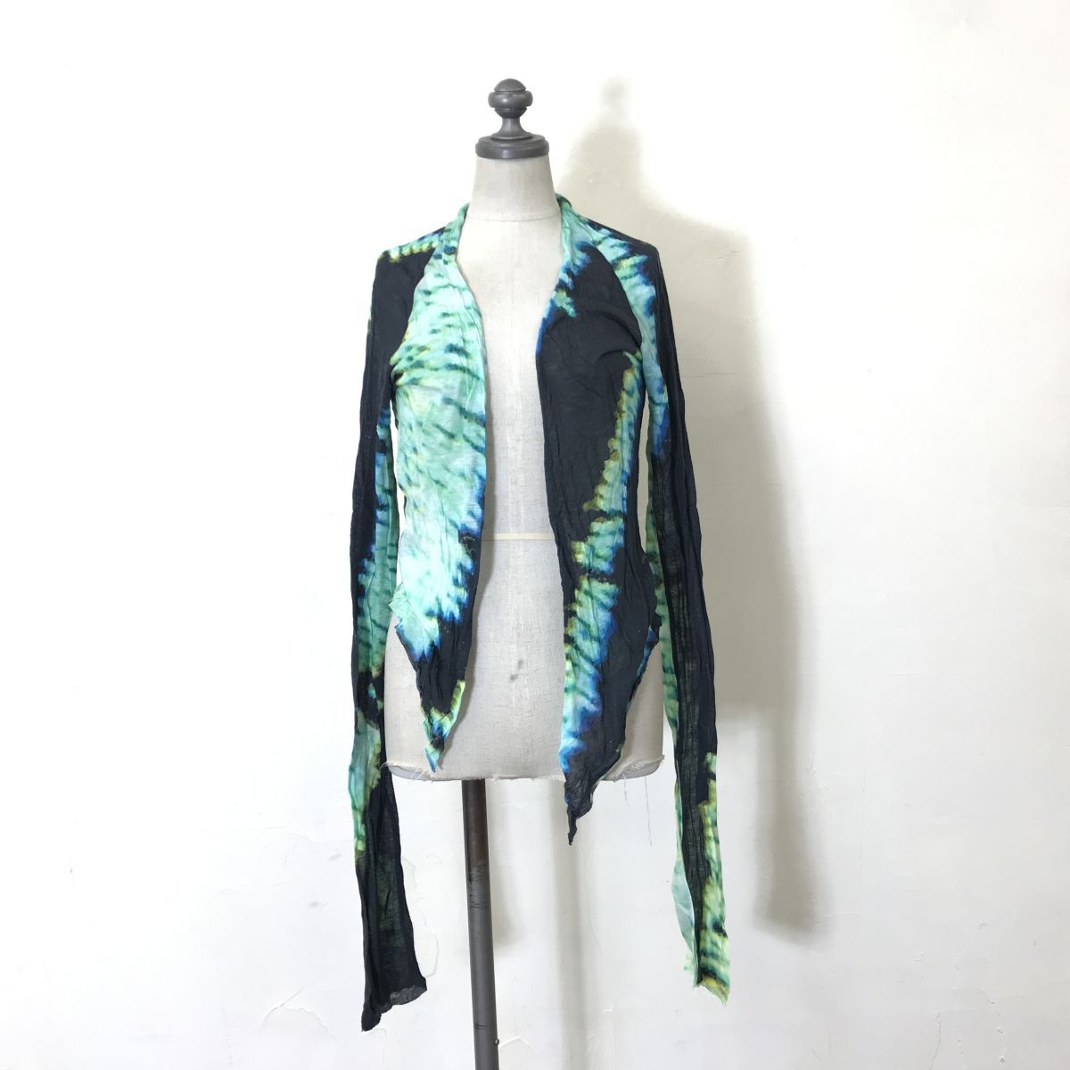 A1701-D◆美品◆ IF SIX WAS NINE SOLADO CARDI MINI カシミア混 カーディガン 薄手 ニット カットソー ◆size1 マルチ 総柄 テンセル_画像2