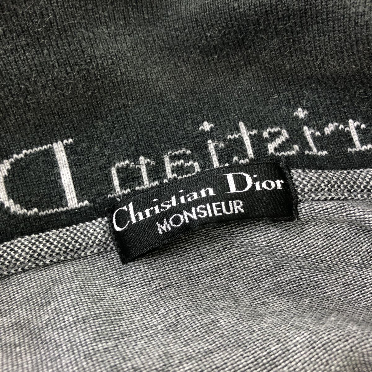 A1537-F◆ old ◆ Christian Dior クリスチャンディオール 半袖ポロシャツ カットソー ◆ sizeM コットン100 ブラック 古着 メンズ 春夏の画像7
