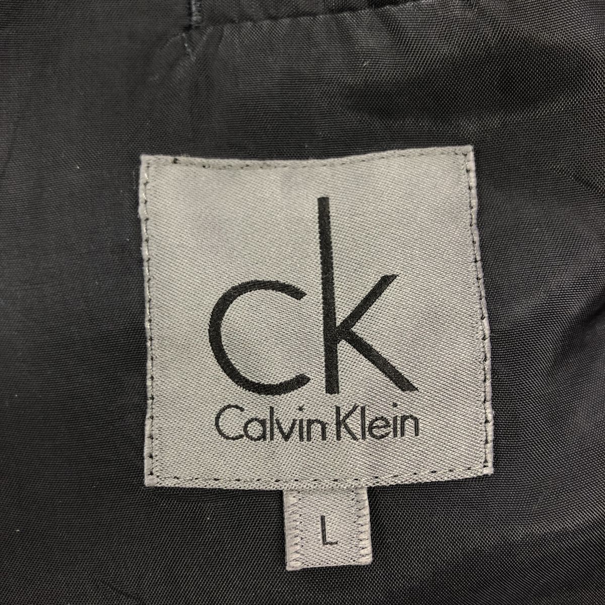 A1505-T◆Calvin Klein カルバンクライン スーツセットアップ テーラードジャケット 2B スラックス ストライプ◆sizeL ブラック メンズ_画像9