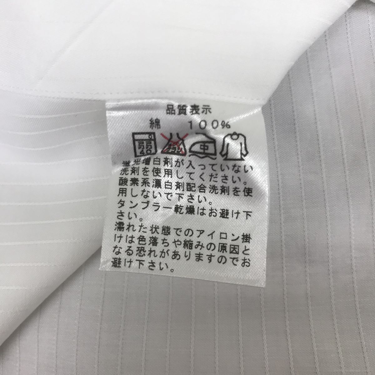 A2578-G◆Maker's Shirt鎌倉 メーカーズシャツカマクラ ワイシャツ◆綿100% 日本製 ホワイト 無地 メンズ トップス 長袖 ストライプ スーツの画像10