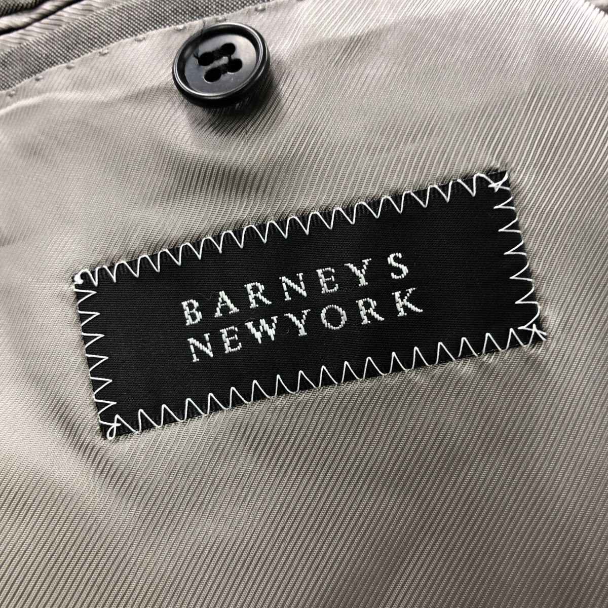 A2380-F◆ BARNEYS NEWYORK バーニーズニューヨーク テーラードジャケット シングル 背抜き ◆ size46 ウール モヘヤ グレー 古着 通年_画像8