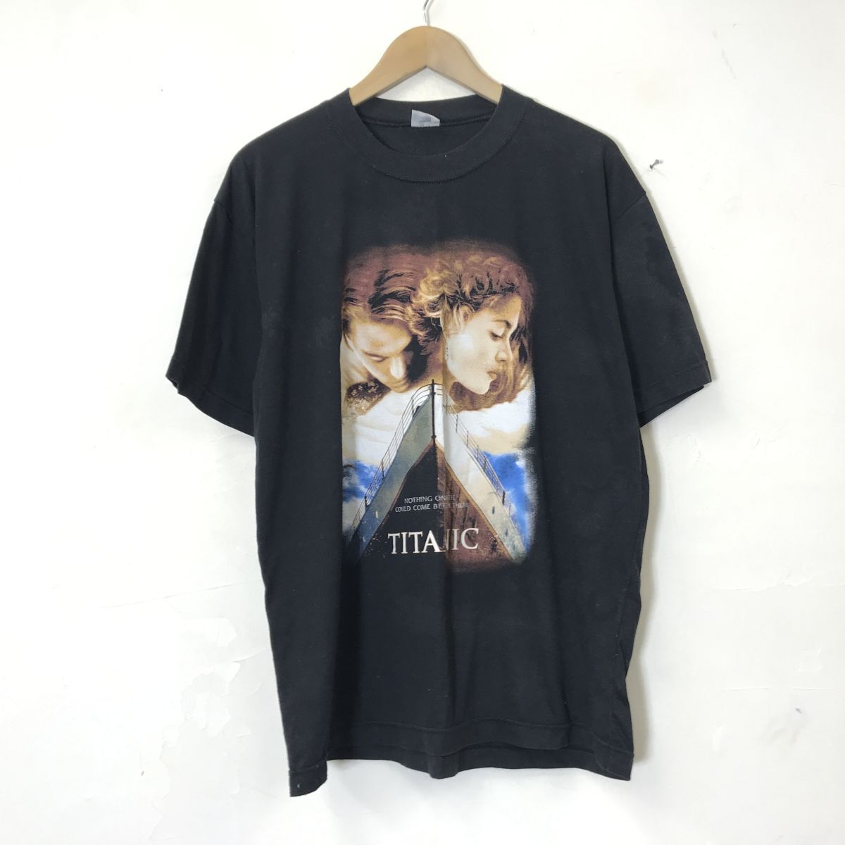 A2171-N◆old◆ Titanic タイタニック 半袖Tシャツ カットソー プリント 古着◆ ブラック 黒 コットン100_画像2