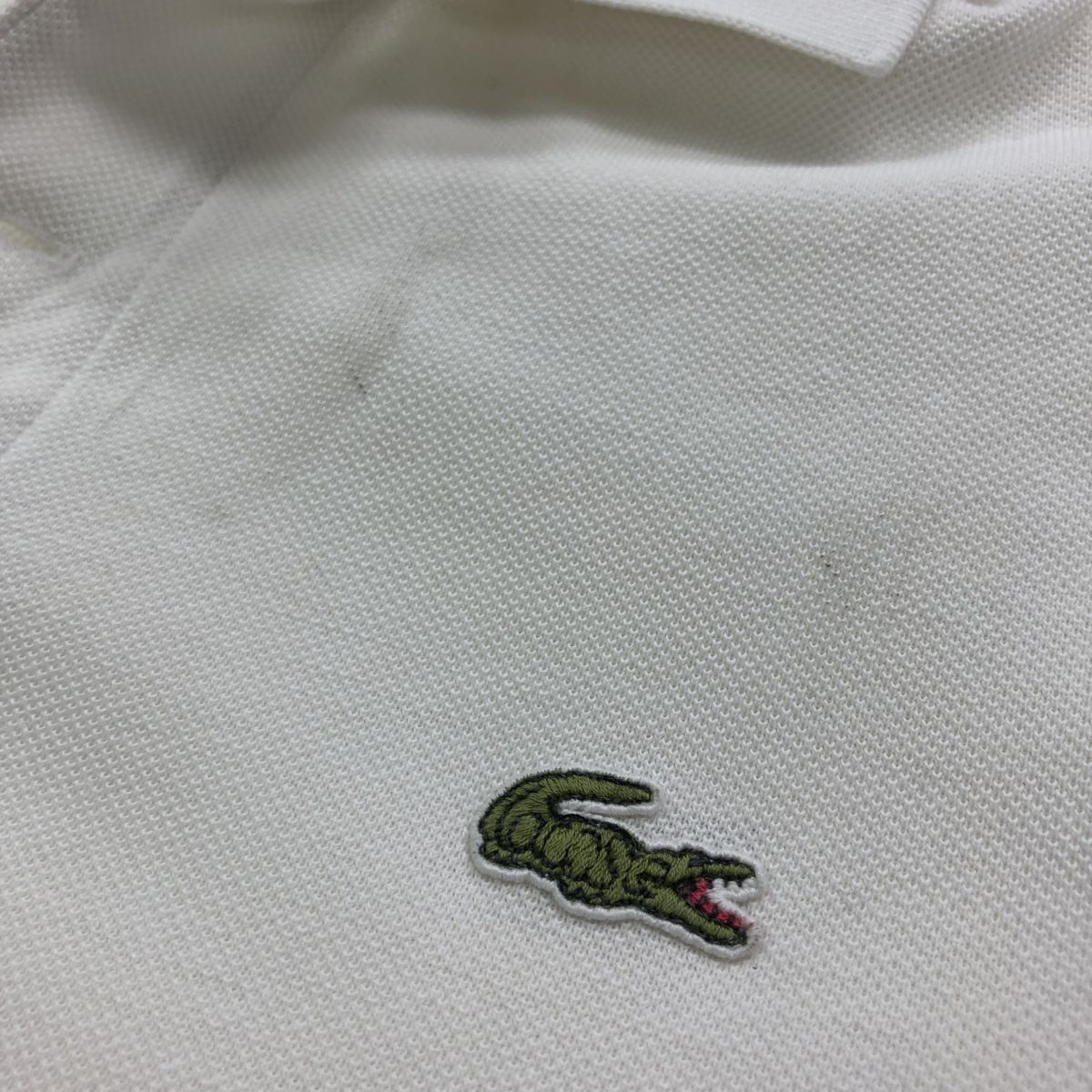 A2084-F-N◆ LACOSTE ラコステ 半袖ポロシャツ Tシャツ カットソー トップス ◆ size5 コットン ホワイト 古着 メンズ 春夏_画像8