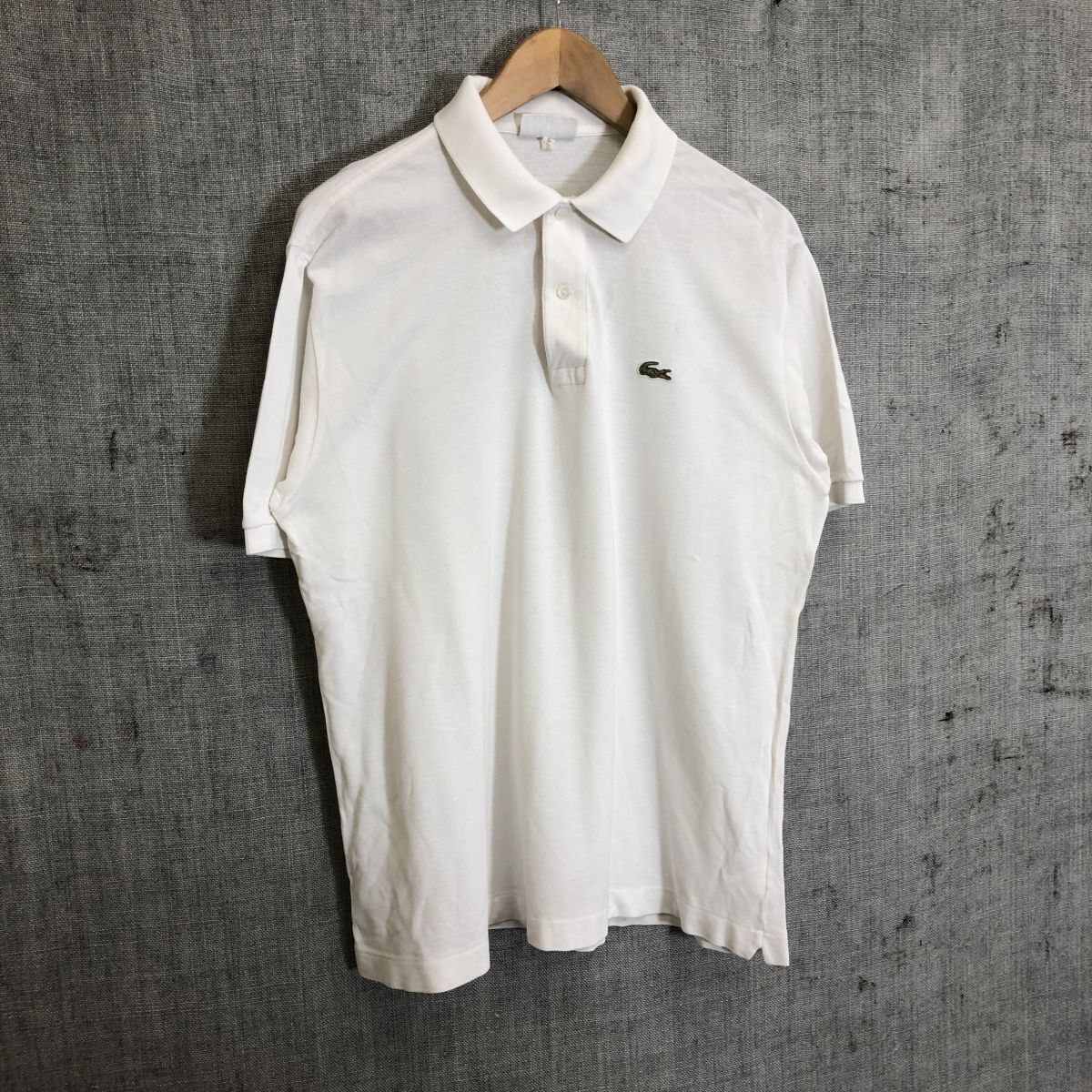 A2084-F-N◆ LACOSTE ラコステ 半袖ポロシャツ Tシャツ カットソー トップス ◆ size5 コットン ホワイト 古着 メンズ 春夏_画像5