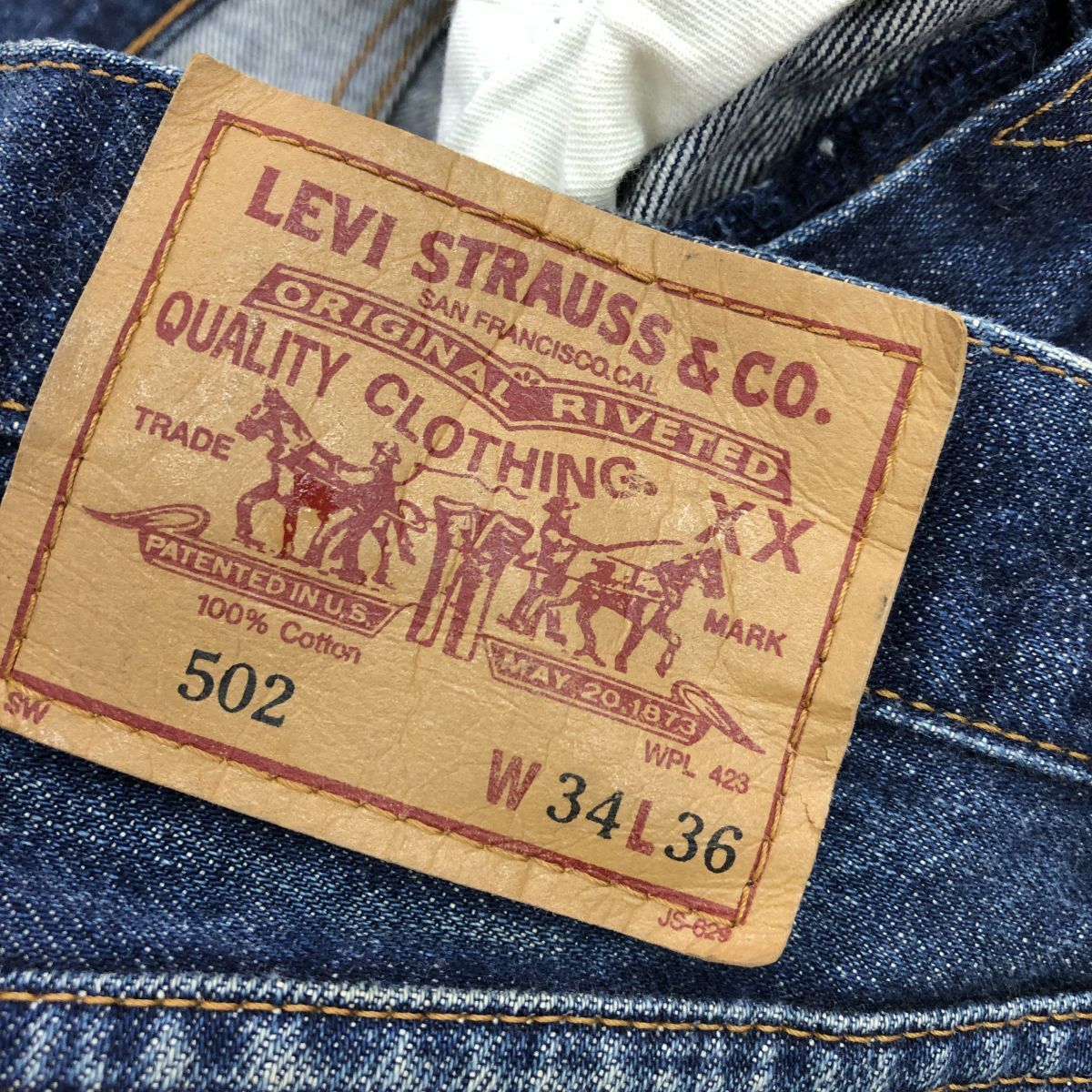 A2027-J◆日本製 Levi's リーバイス 502デニムパンツ◆サイズW34L36 ジーンズ ジーパン カジュアル メンズ レディース ボトムス 綿_画像9