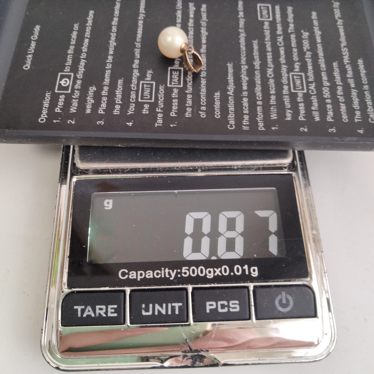 K18 パール ペンダントトップ ネックレストップ アクセサリー 真珠 0.87g 7.9mmの画像5
