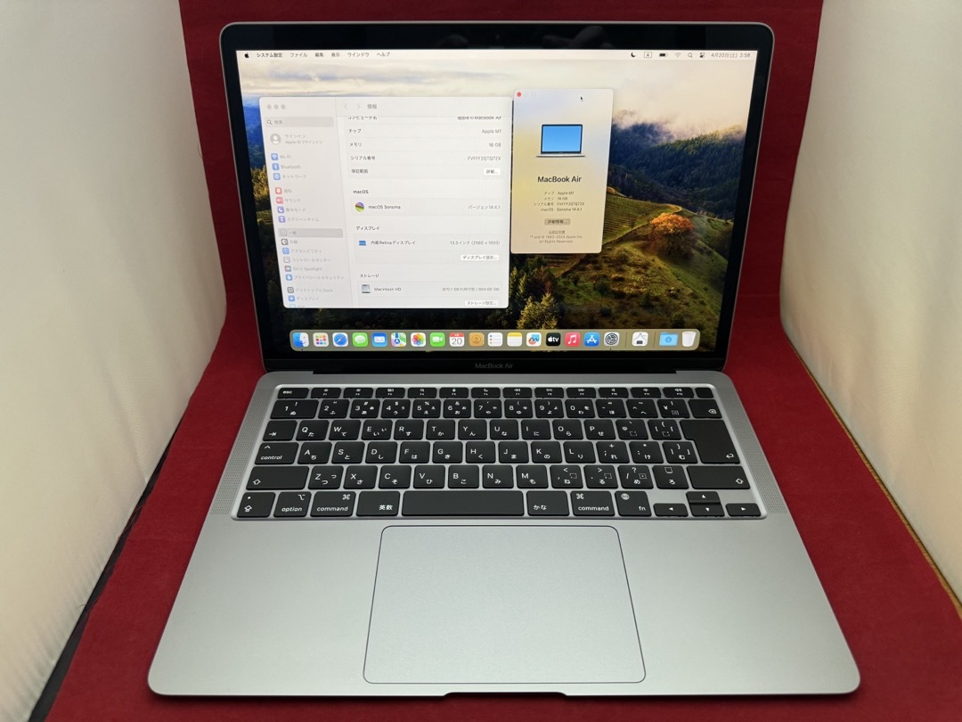 【中古　美品】MacBookAir M1 13インチ スペースグレイ　16GB　1TB_画像1