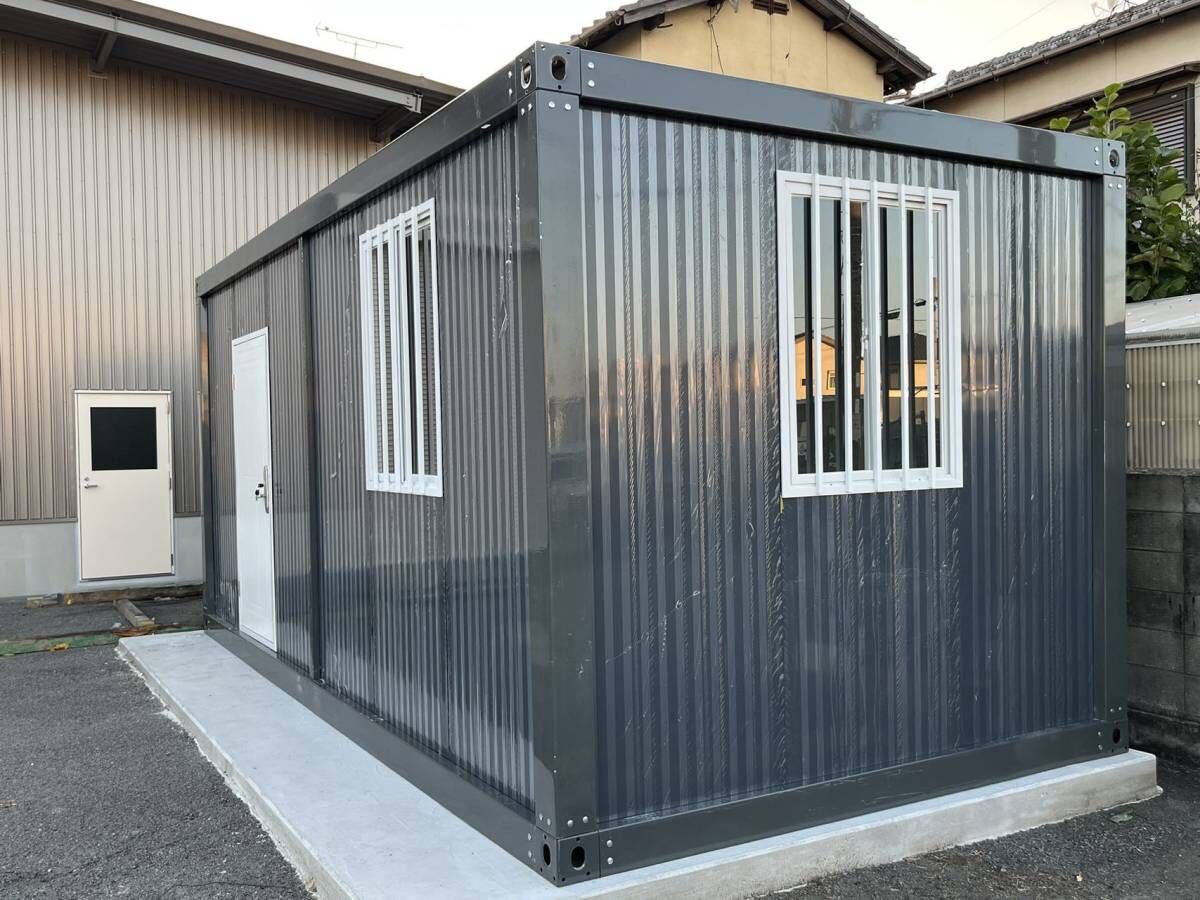 「お客様組立式」 ユニットハウス 3×6ｍ 黒/白 DIY プレハブ 仮設 倉庫 住まい プレハブの画像6