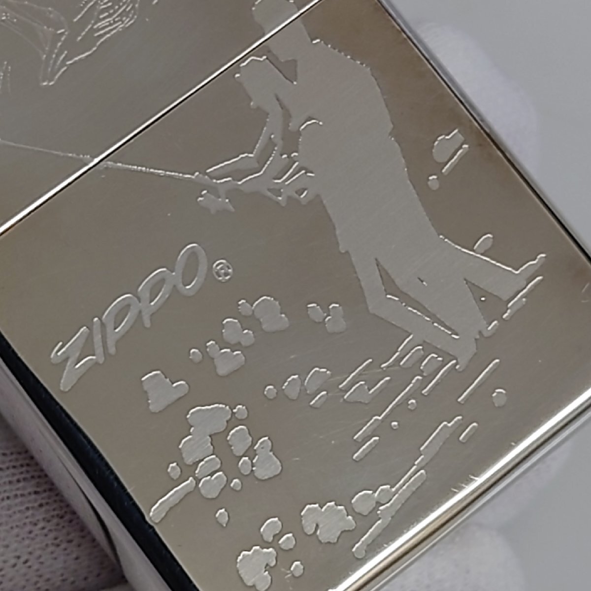 【86】希少 ZIPPO ジッポー STERLING スターリング 銀無垢 釣り 1996 made in USA ヴィンテージ品 動作未確認品_画像10