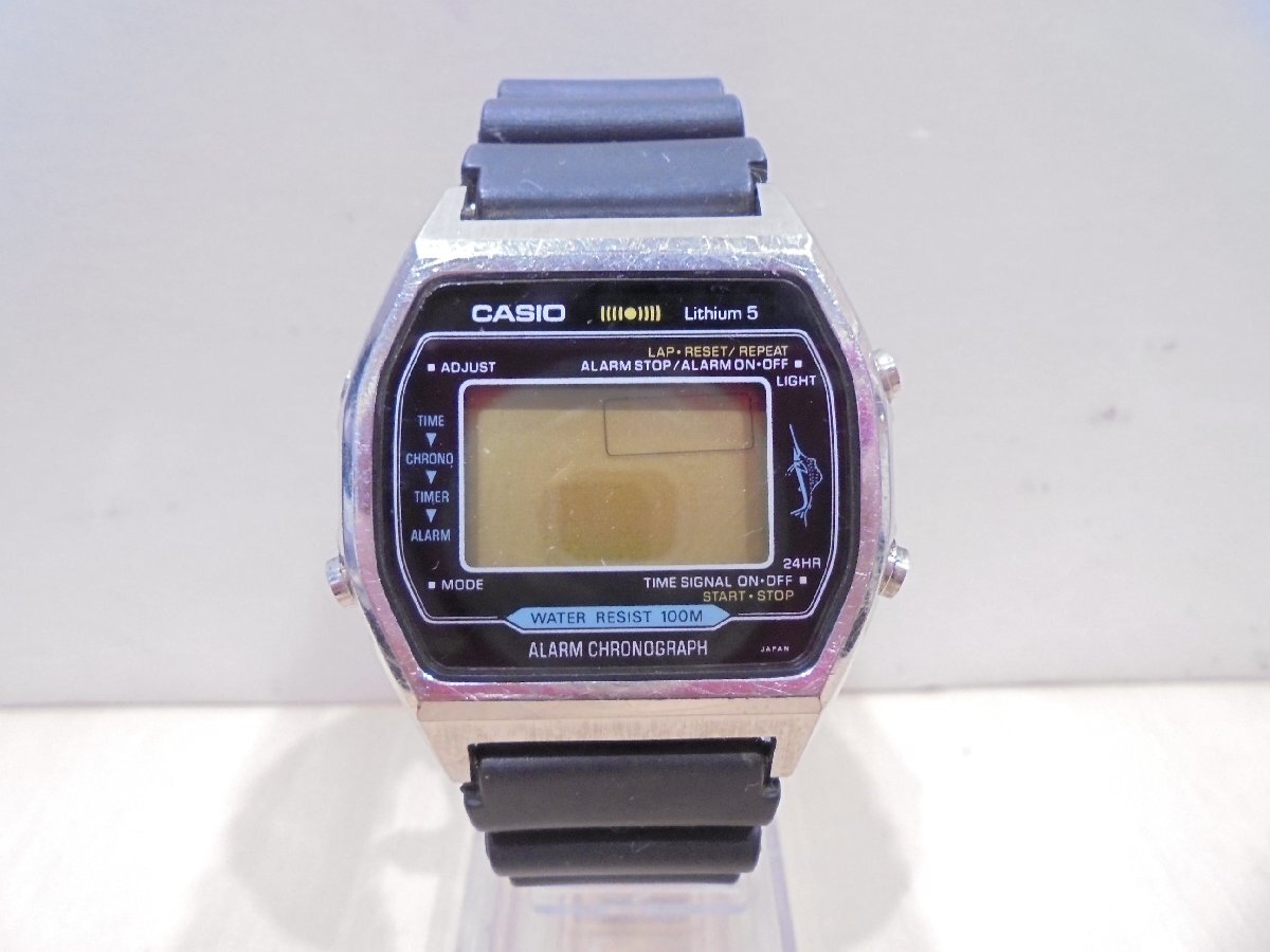 【76】1円～CASIO カシオ カジキ リチウム5 H101 メンズ腕時計 ベルト社外品 不動品 ジャンク扱いの画像1