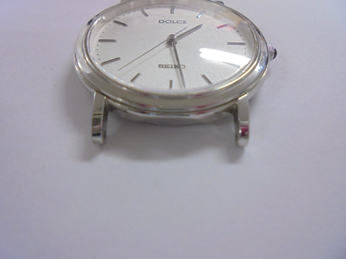 [80]1 jpy ~SEIKO Seiko Dolce 5E31-6D30 body only men's clock quarts silver face immovable goods junk treatment 