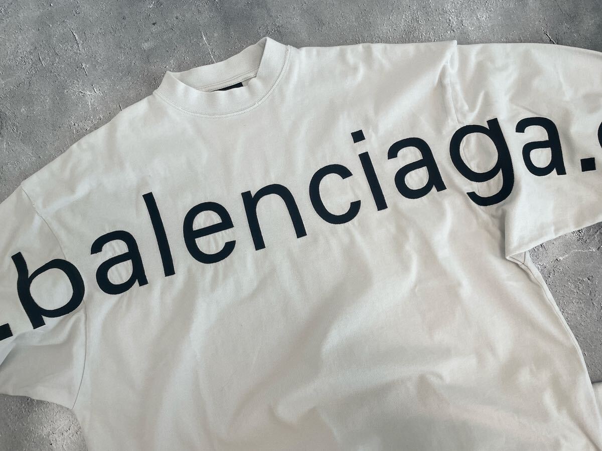 2023 BALENCIAGA バレンシアガ .comロゴ刺繍カットソー ロンT ロングスリーブ Tシャツ トップス オーバーサイズの画像3