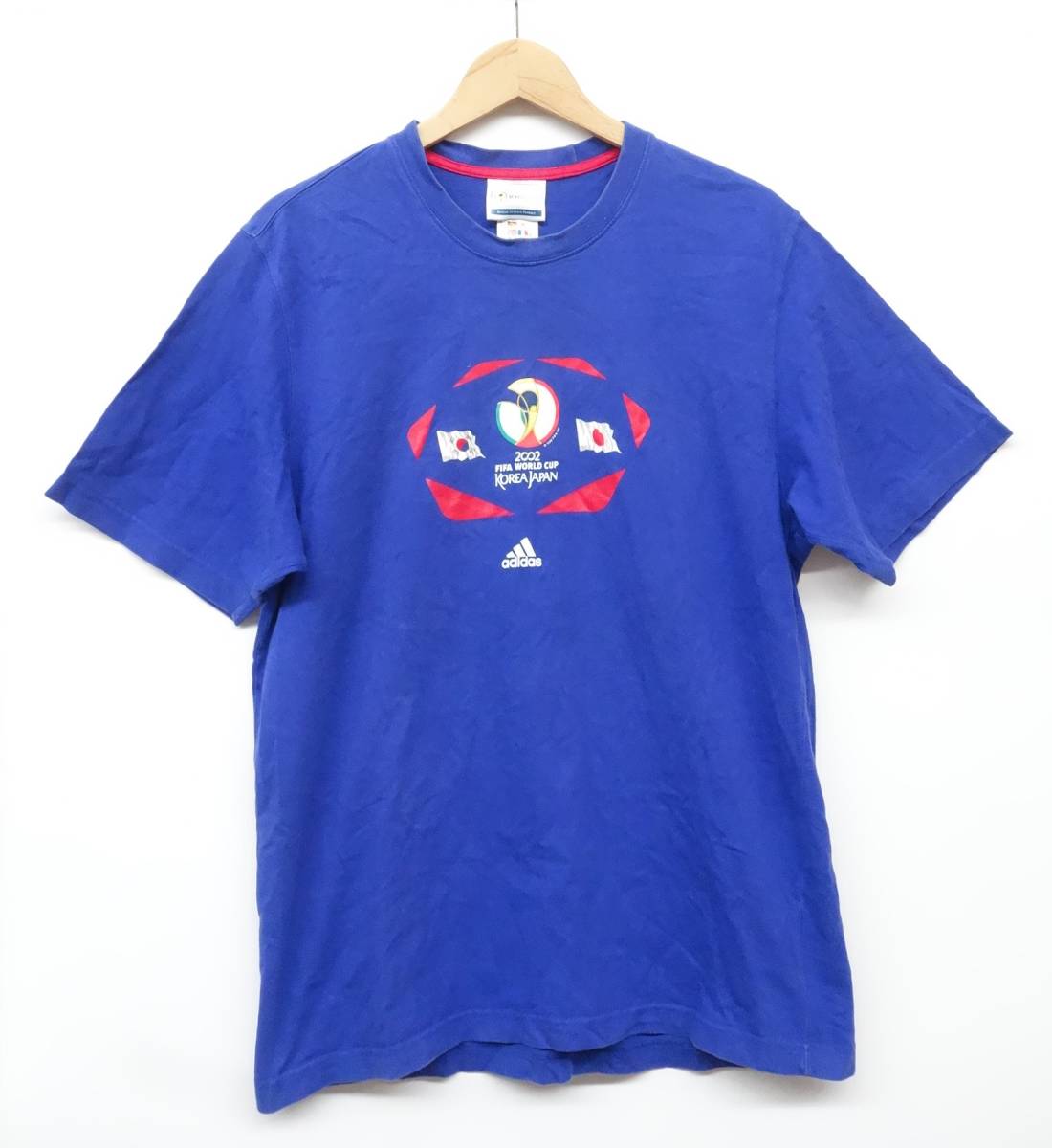adidas アディダス ＊2002 FIFAワールドカップ KOREA JAPAN ＊記念半袖Tシャツ　381741 ＊お色　ジャパンブルー MEDIUM _画像1