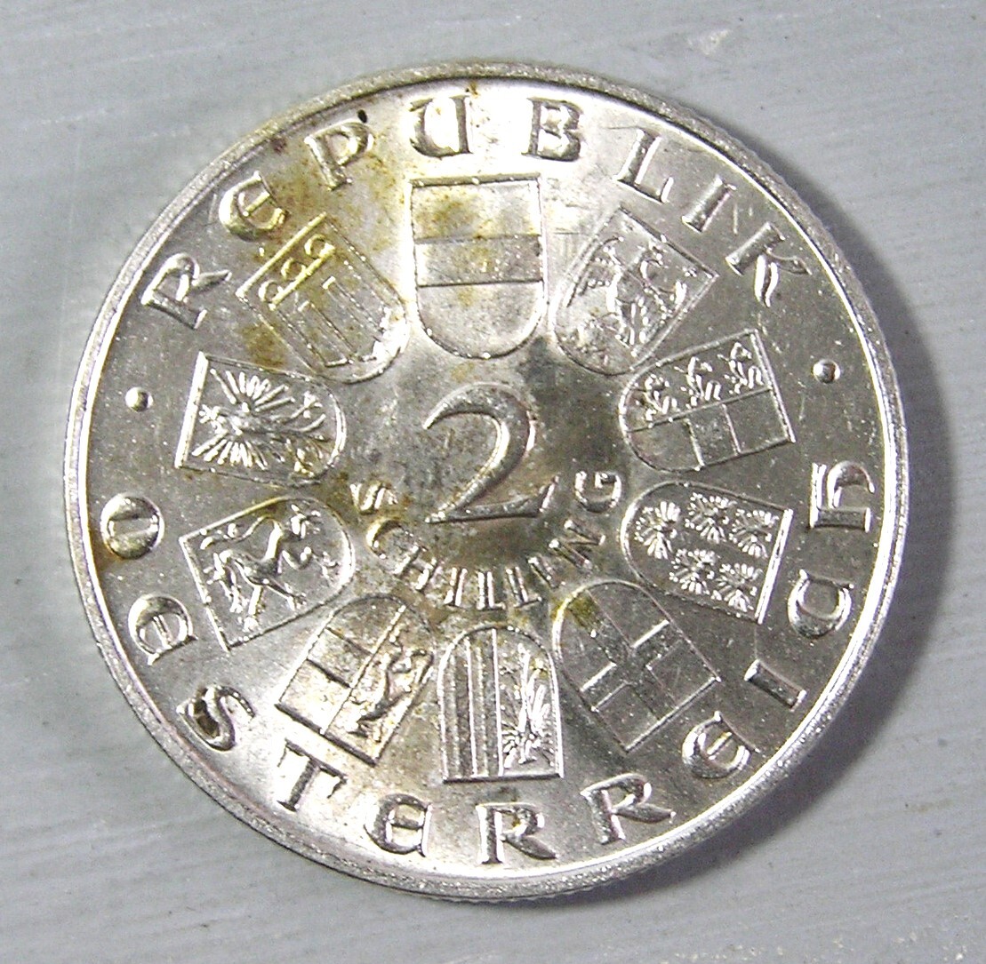 オーストリア  (Y71） 2シリング 記念銀貨 1930年銘 フォーゲルワイデの画像2