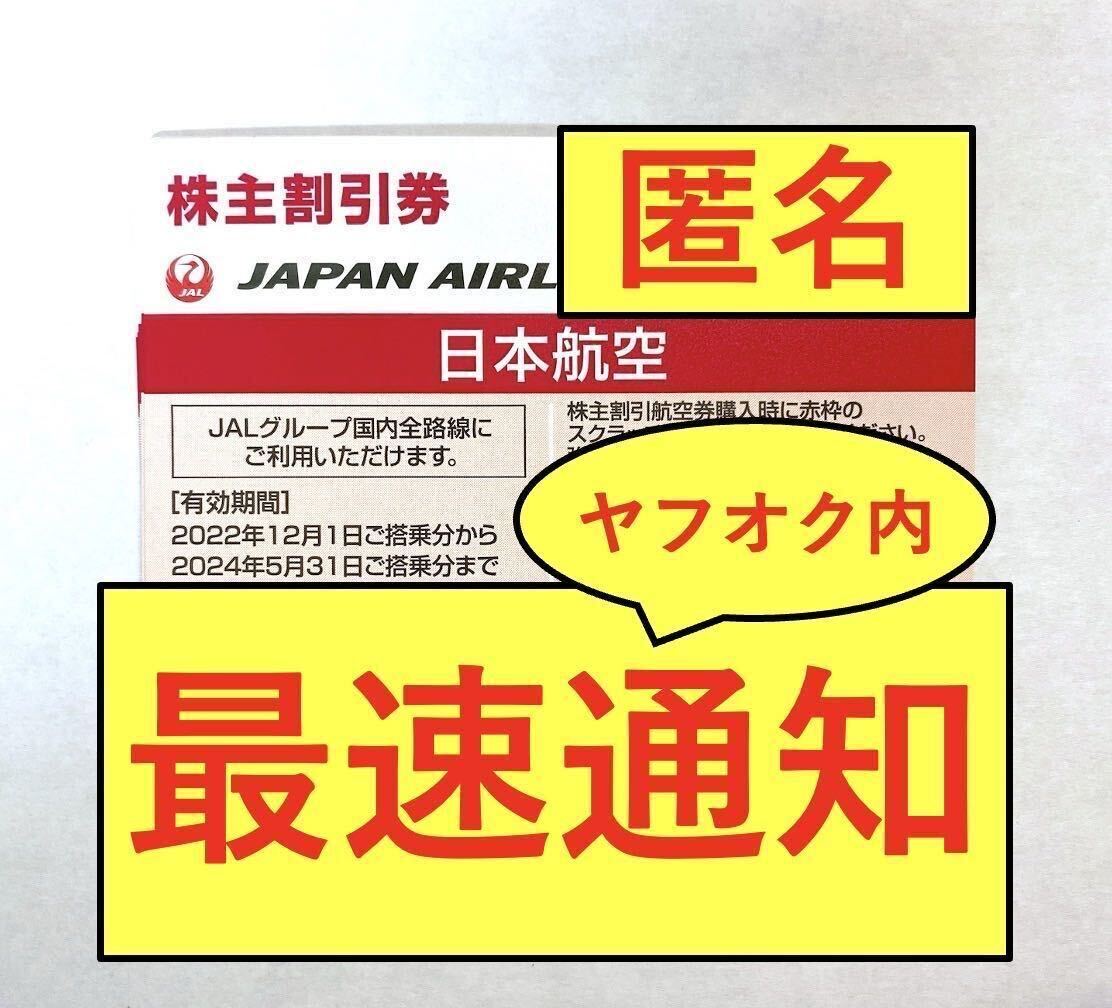 【クレカOK・最速1分・番号通知・コード通知】JAL 日本航空 株主優待券 1枚（2024年5月31日搭乗分まで）/ 2枚 3枚 4枚 5枚 6枚 7枚 8枚 9の画像1