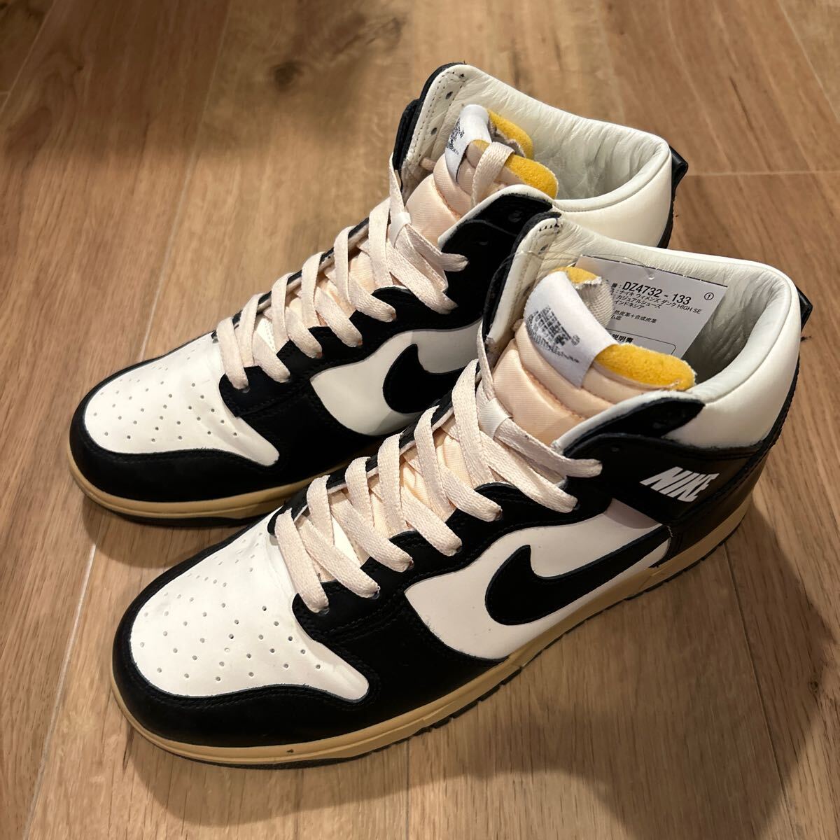 NIKE DUNK HIGH SE WMNS BLACK SAIL vintage DZ4732-133 MENS 27㎝ US9 WOMENS US9.5 27.5㎝ AV2187-160 パンダ OG RETRO ナイキ ダンク _画像8