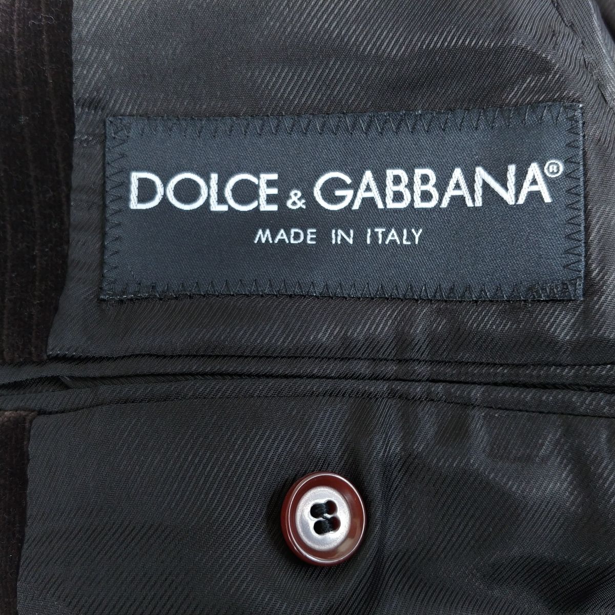 【☆1円スタート☆】DOLCE & GABBANA ドルチェ & ガッバーナ メンズ ベロア テーラード ジャケット ブラウン系 ファッション MA509_画像8