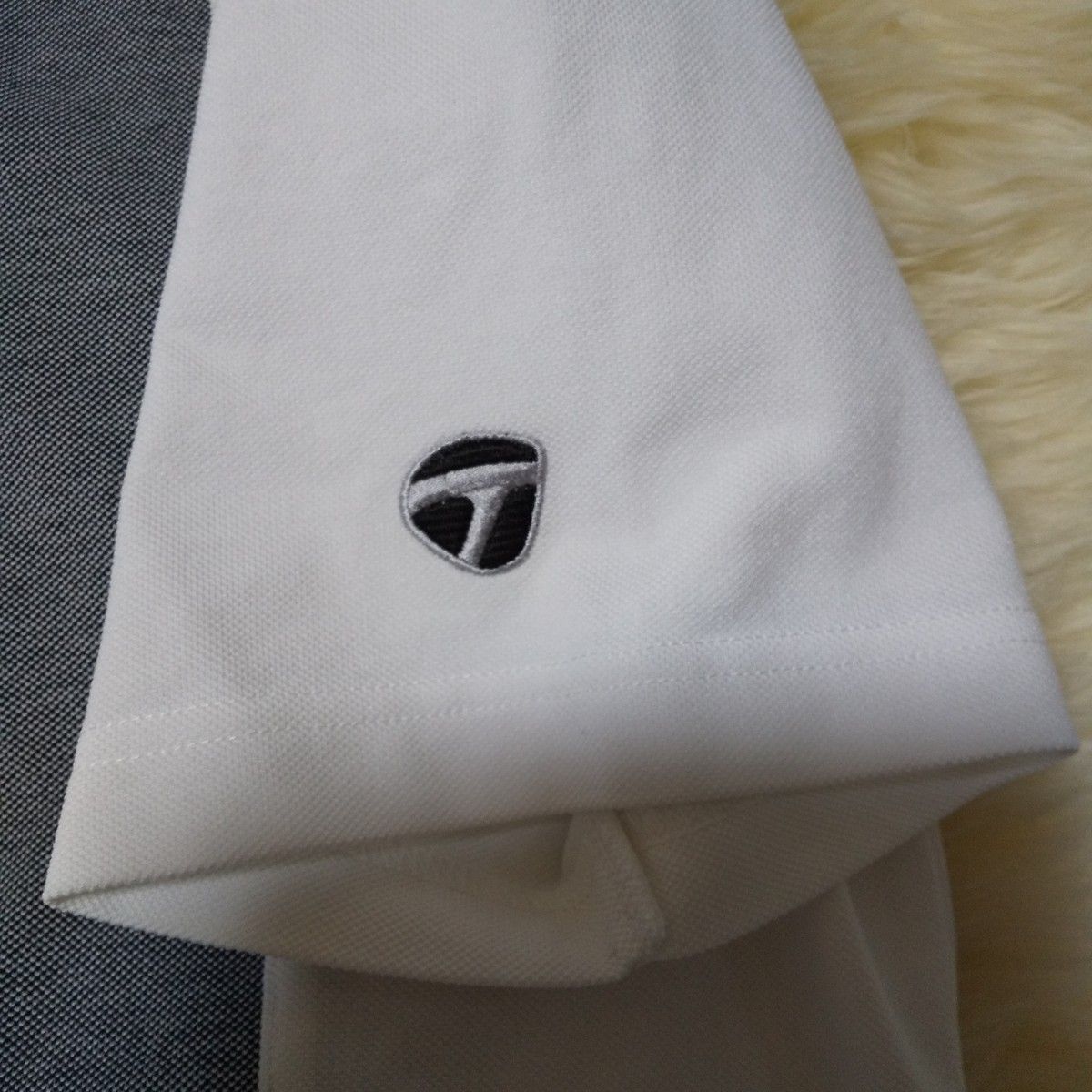 TaylorMade　メンズ　ボタンダウン　半袖ポロシャツ　Mサイズ　ホワイト
