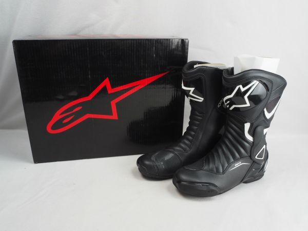 6T240427 未使用/保管品 alpinestars アルパインスターズ ブーツ STELLA SMX-6 V2 ブラック/ホワイト 表記サイズ39/25cm 箱/タグ付 現状品の画像1