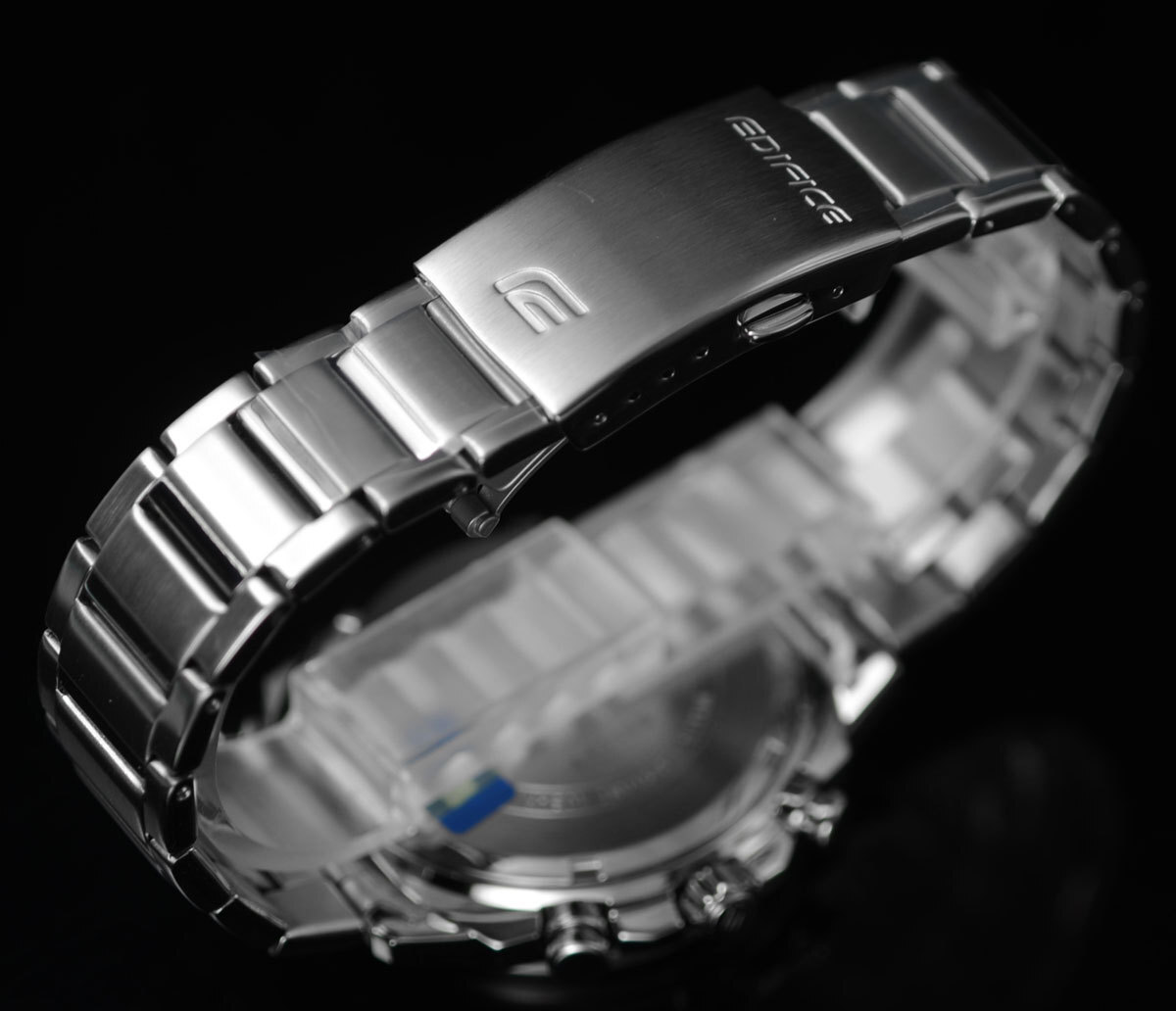  new goods 1 jpy Casio reimport EDIFICE Edifice Europe and America model blue gradation 100m waterproof chronograph wristwatch unused CASIO men's 