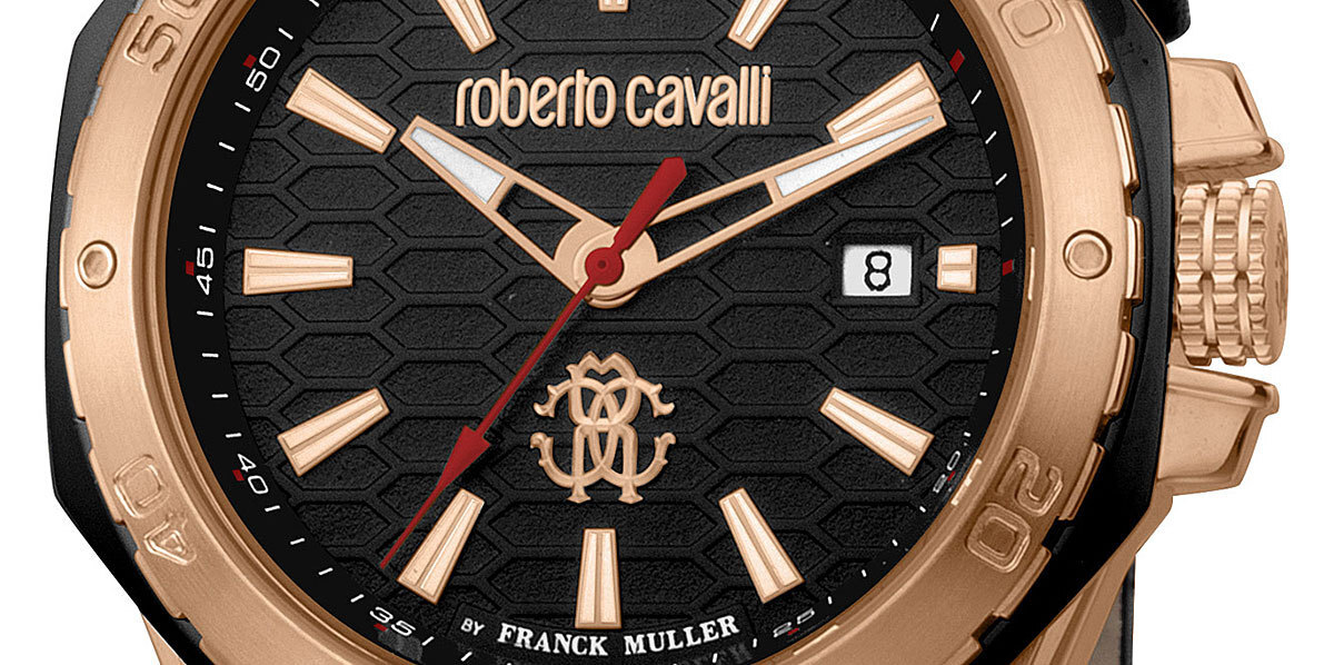 新品1円 フランクミュラー＆ロベルトカヴァリWネーム100m防水 本革ベルト【roberto cavalli BY FRANCK MULLER】腕時計スイス製 新品 本物