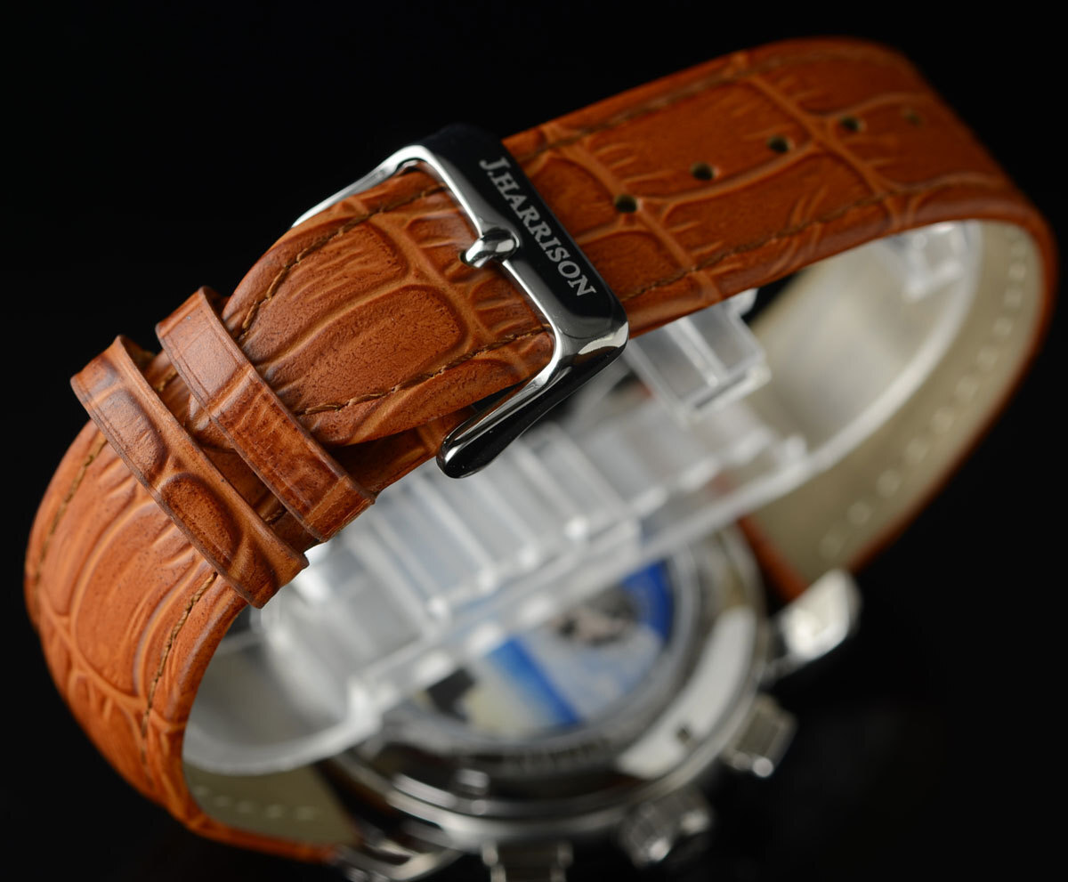 【ちょっとHなカラクリ時計】新品1円 遊び心に満ちたオートマタ芸術 機械式手巻き 本革ベルト メンズ 新品未使用からくり腕時計J.HARRISONの画像8
