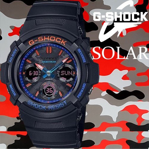 最後1本 新品1円 G-SHOCK 電池交換不要ソーラーパワー 迷彩シティカモフラージュ 200m防水クロノグラフ 腕時計 カシオ 逆輸入 メンズ_画像1