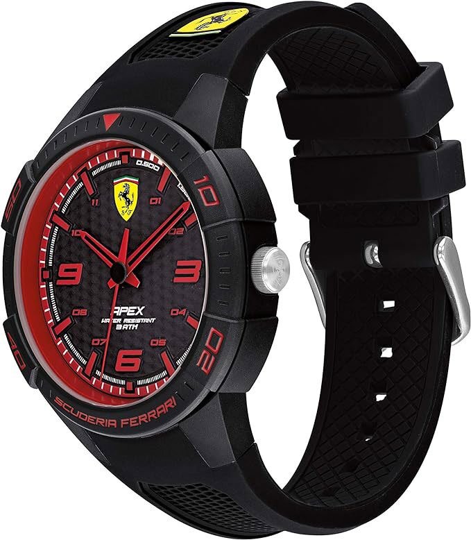 新品1円 フェラーリ公式 ブラック＆レッド 軽量モデル 30m防水 スクーデリア SCUDELIA FERRARI 腕時計 MOVADO メンズ 未使用の画像8