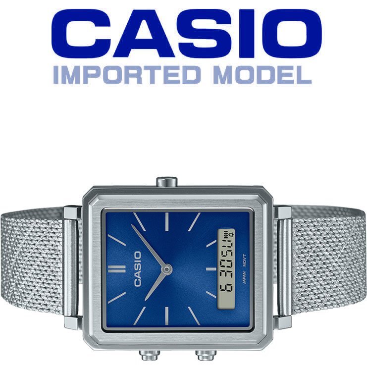 新品1円 逆輸入カシオ 腕時計 CASIO 美しいライトブルーメタリック レトロなデジアナ仕様 アラーム クロノグラフ メンズ ボーイズ 30m防水の画像2