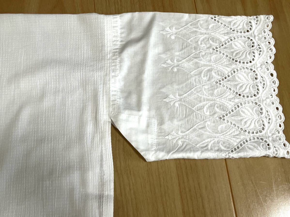 美品 Jupiterジュポネ 半襦袢 ホワイト ノーマル（衣紋控え目） 半衿付き フリーサイズの画像3