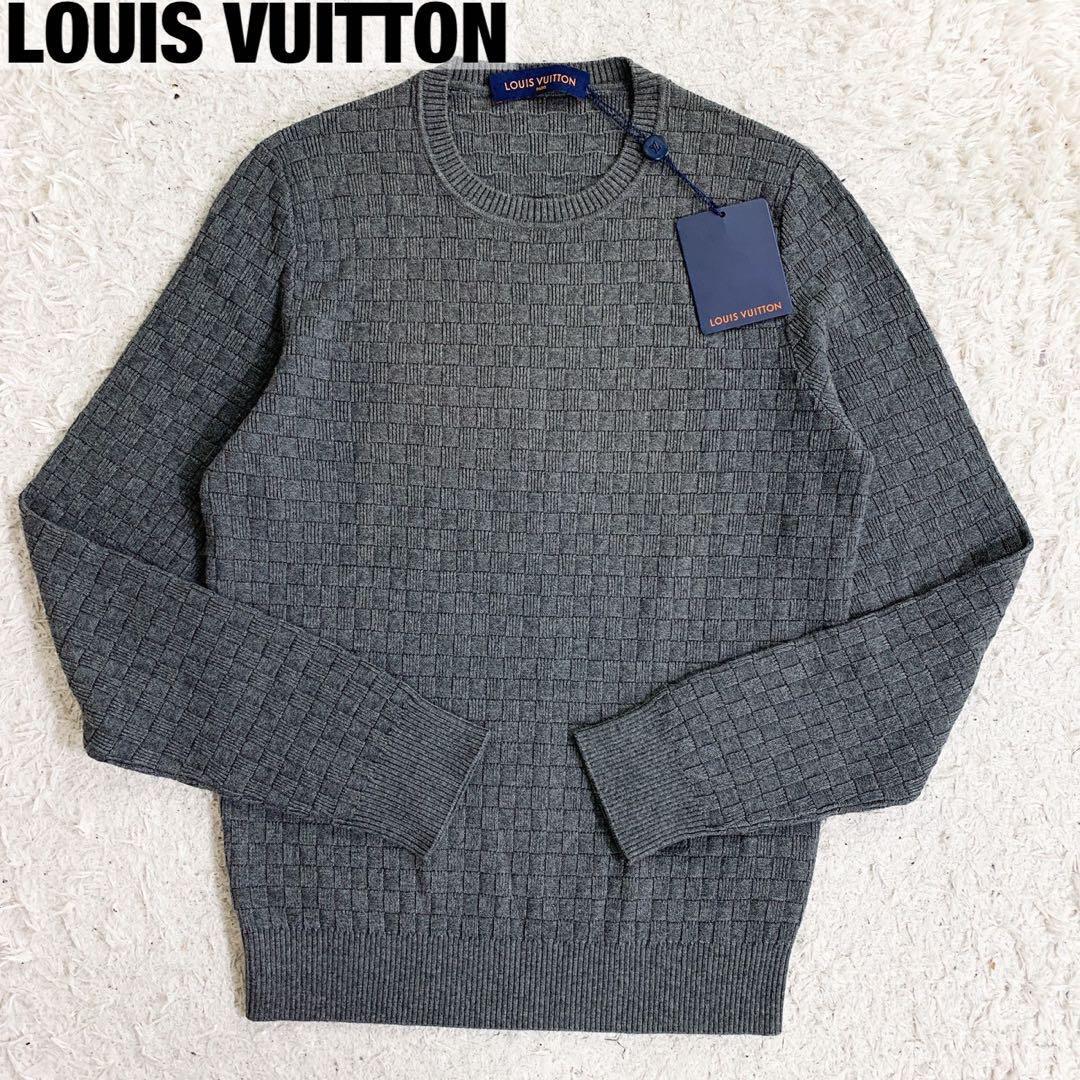 1円☆ルイヴィトン【タグ付！】 Louis Vuitton 19AW ダミエ クールネック セーター メンズ ハイブランドの画像1