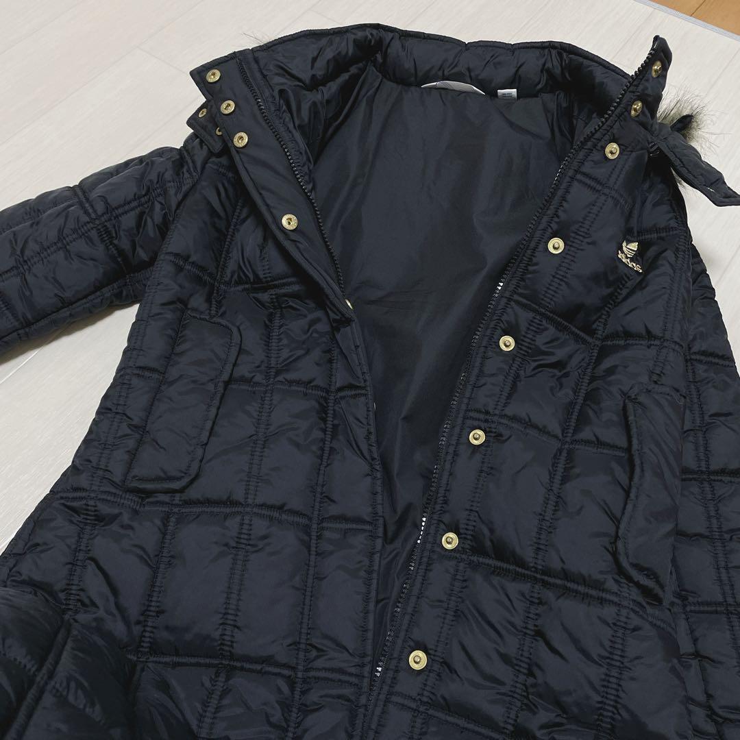  Adidas adidas длинное пальто с хлопком пальто капот мех to зеркальный . il Logo черный bench пальто черный чёрный M размер 