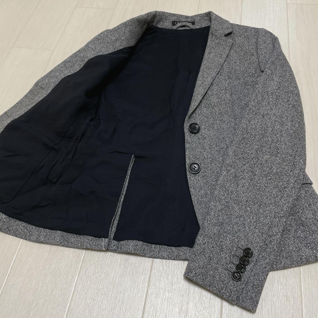 セオリー　theory パンツスーツ　セットアップ　ツイード　グレー　卒業式　日本製 ２つボタン　テーラードジャケット　
