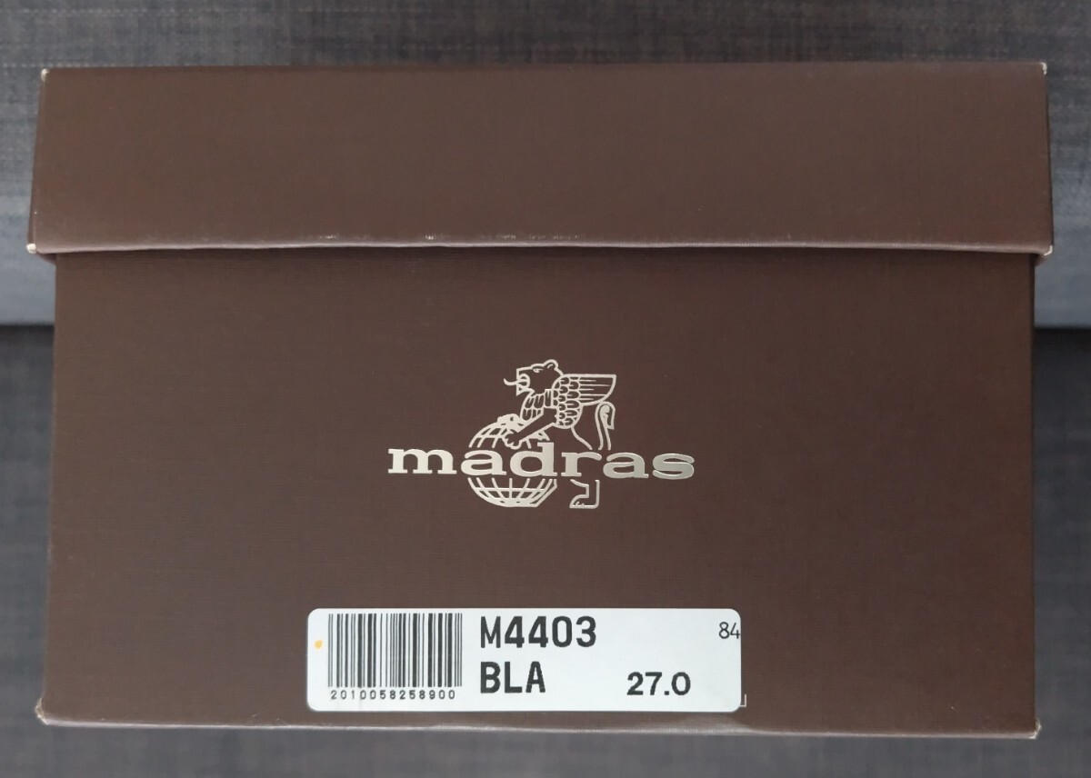 【中古／専用箱付】マドラス M4403 27.0cm madras 本革 モンクストラップ ドレス トラッド ビジネスシューズ 匿名配送可_現品：専用箱表示部です