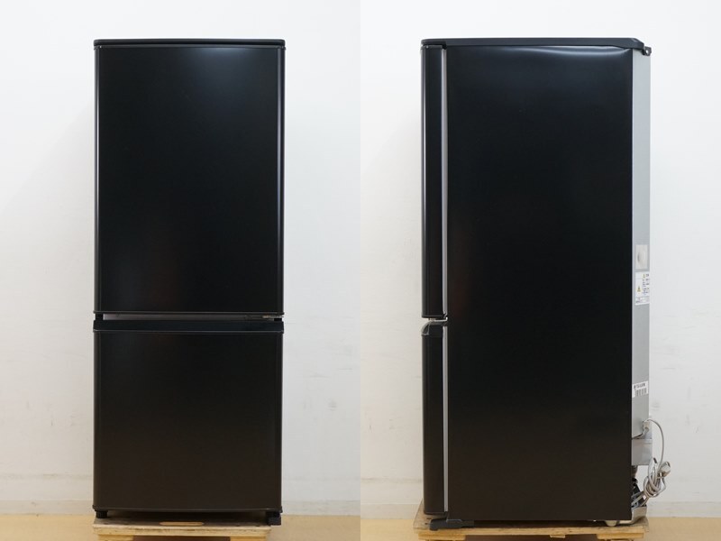 東ハ:【三菱】2ドア 冷凍冷蔵庫 146L MR-P15EG-B 2021年 ブラック系 耐熱フルフラットトップテーブル 冷蔵室低温ケース ★送料無料★の画像2