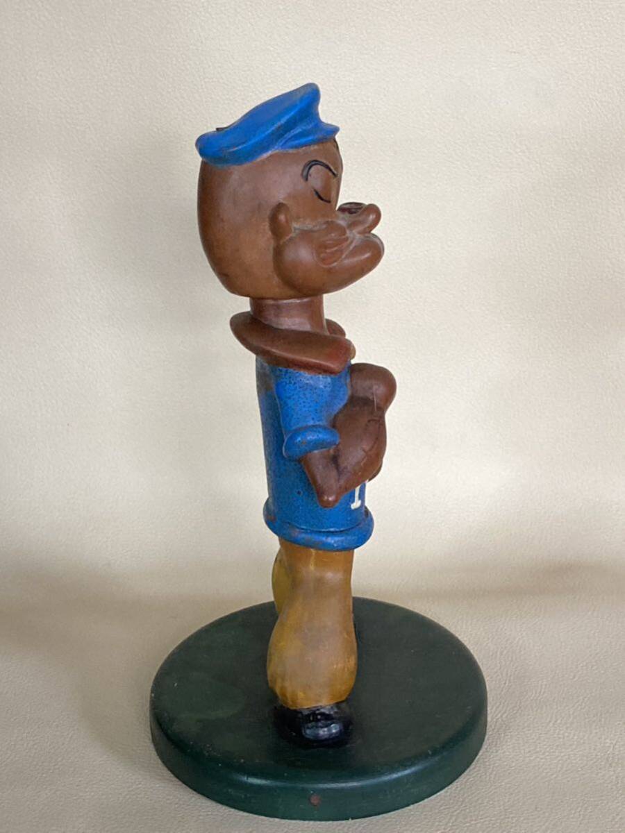  Showa Retro в это время было использовано Fujiya Popeye колеблющийся кукла из дерева подставка редкость подлинная вещь FUJIYA фигурка Junk 