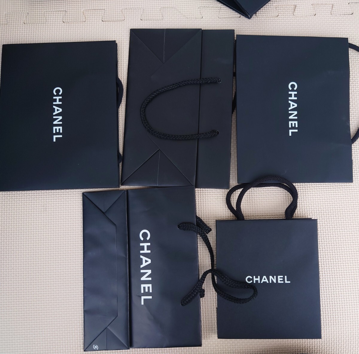 CHANEL 紙袋 10枚 セットまとめて ブランド ショッパー シャネル ショップ袋 ロゴ 黒 ブラックの画像3