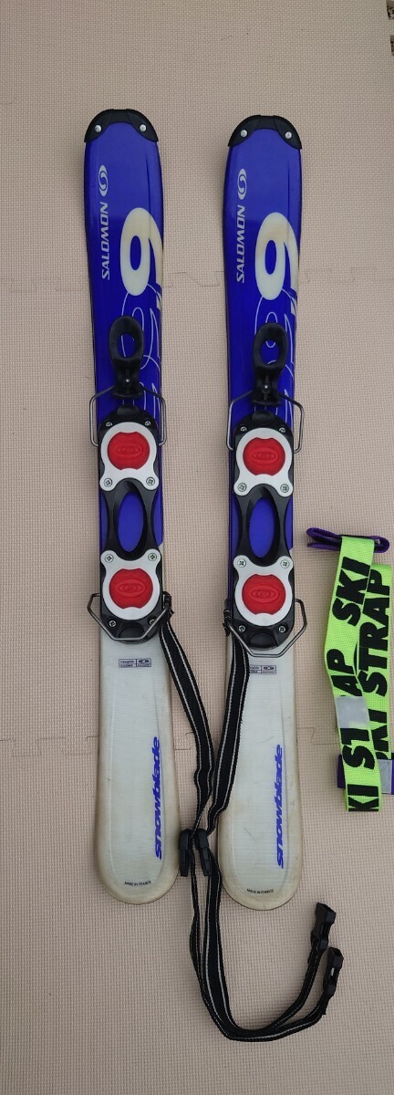 SALOMON SNOWBLADE スキー板 99.9 ショートスキー サロモン スノーブレード 99cm ファンスキー ショルダーストラップ付きの画像1