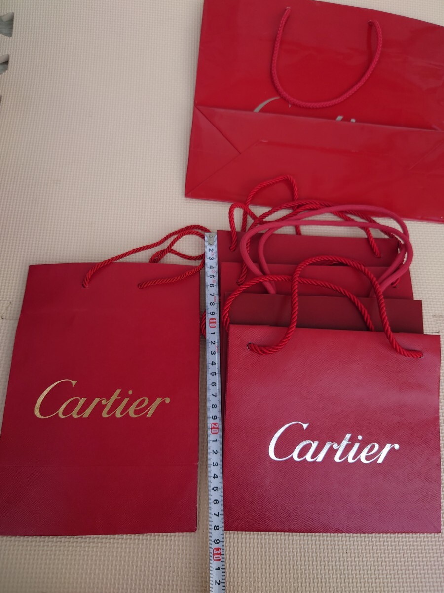 カルティエ 紙袋 6枚 セット ショップ袋 ショッパー Cartier ブランド紙袋 袋 赤 レッドの画像6