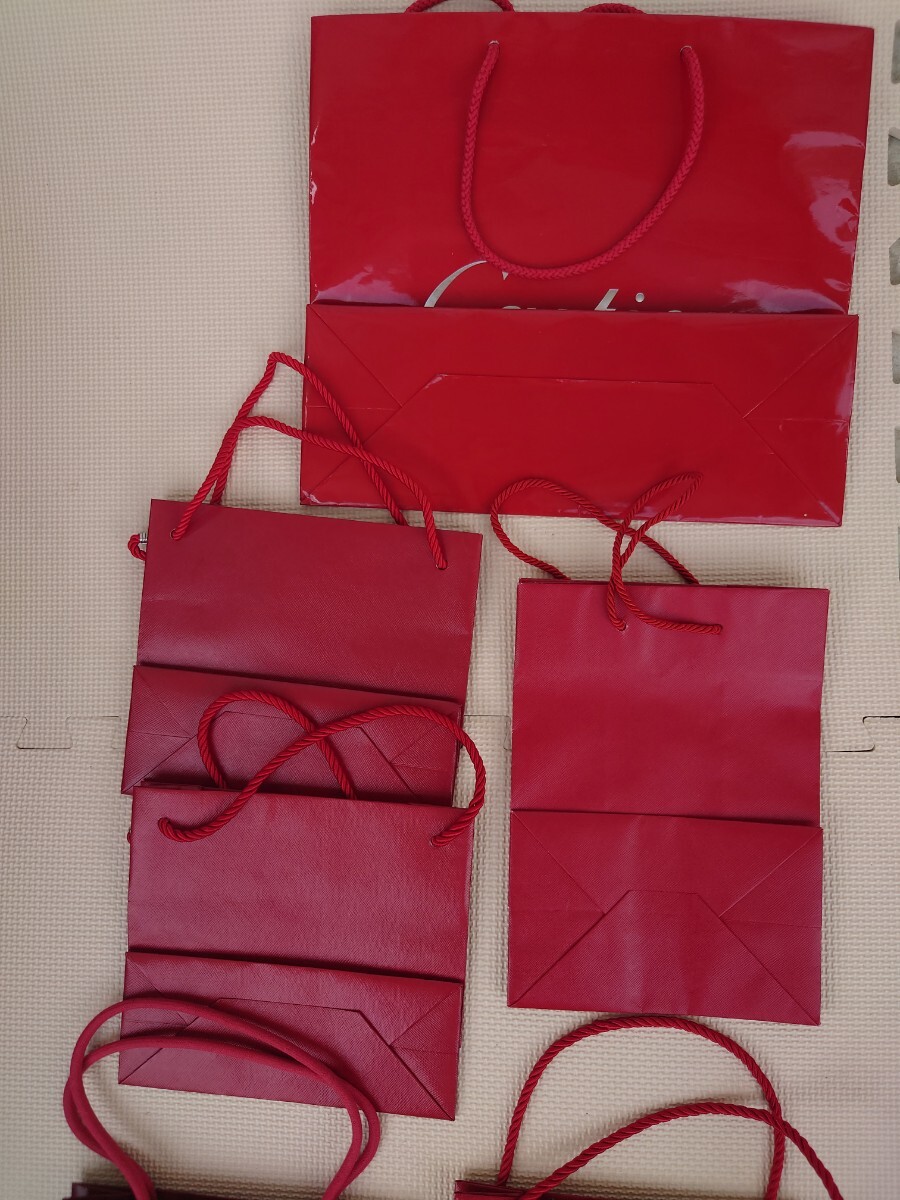 カルティエ 紙袋 6枚 セット ショップ袋 ショッパー Cartier ブランド紙袋 袋 赤 レッドの画像5