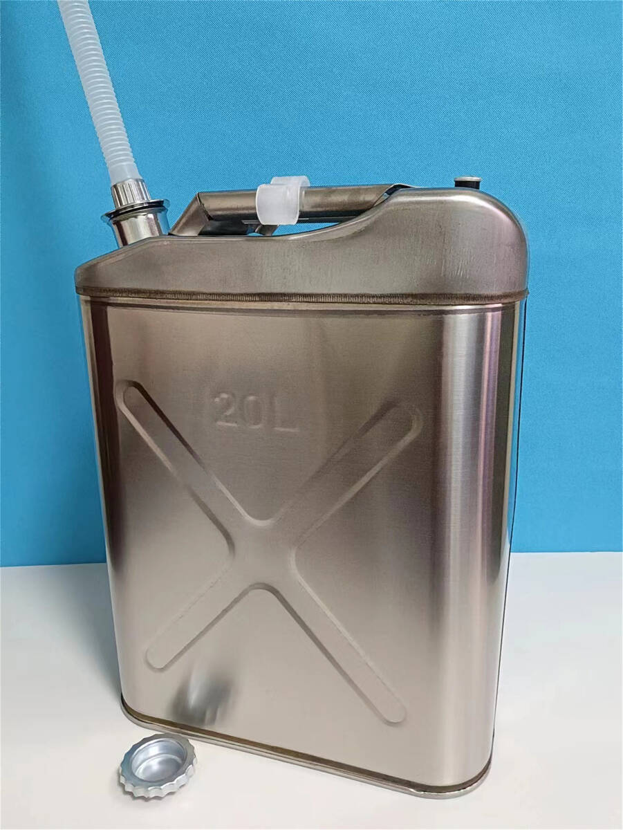 20L 縦型 軽油桶 灯油ガソリン タンク灯油缶携行缶 ステンレス鋼  シルバーの画像1