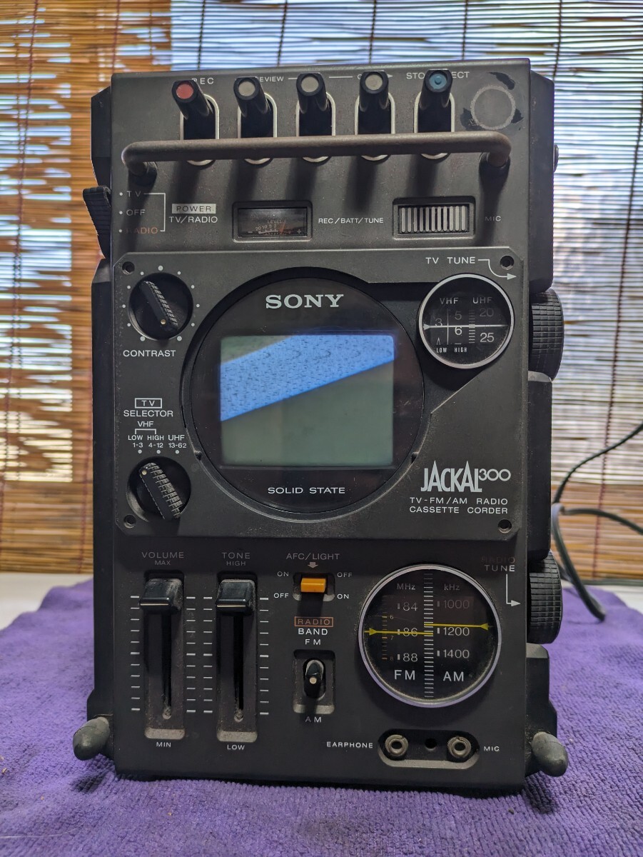 レトロ SONY ソニー JACKAL ジャッカル 300 ラジカセ 白黒TV- AM FM ラジオ RADIO カセット FX-300の画像7