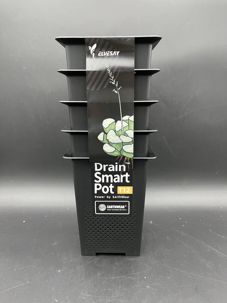 送料無料 アガベ プラ鉢 Drain Smart Pot L ブラック 5個セット 新品未使用 多肉食物 コーデックス パキポディウム 発根管理の画像3