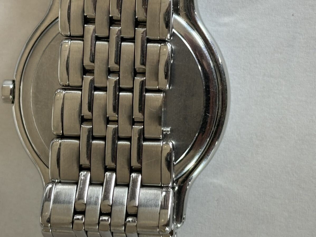 セイコー クレドール 9572-6000 QZ 黒文字盤 デイト コマ3付 2TLY メンズ腕時計 稼働品 ka