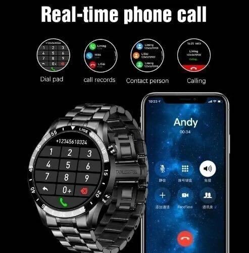 [ немедленная уплата ]2023 год новейший высококлассный LIGE смарт-часы чёрный черный ECG японский язык Bluetooth телефонный разговор бизнес Android iPhone сердце . кровяное давление . число сон 