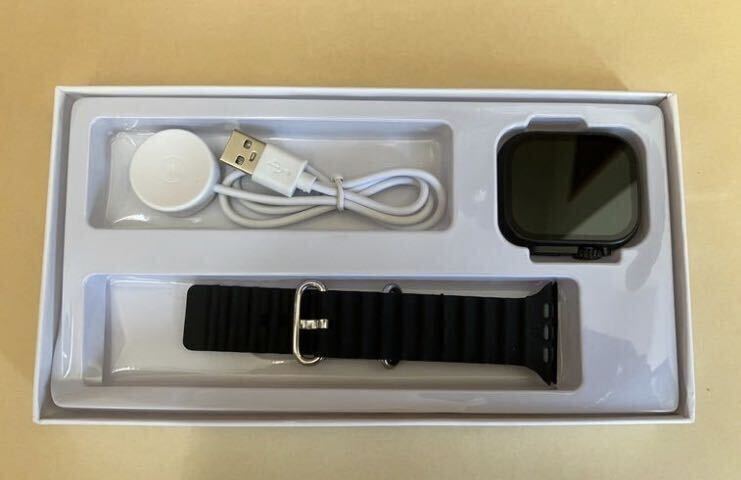 【早い者勝ち】最新 新品 スマートウォッチ T10 ULTRA 黒 腕時計 ラバー ベルト Bluetooth 通話機能付き 健康管理 Android iPhone対応_画像2